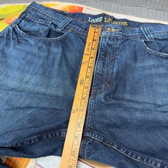 Urban Pipeline Mens Size 36 X 30 Blue Loose Low-rise Distressed Denim Jeans - Picture 6 of 10